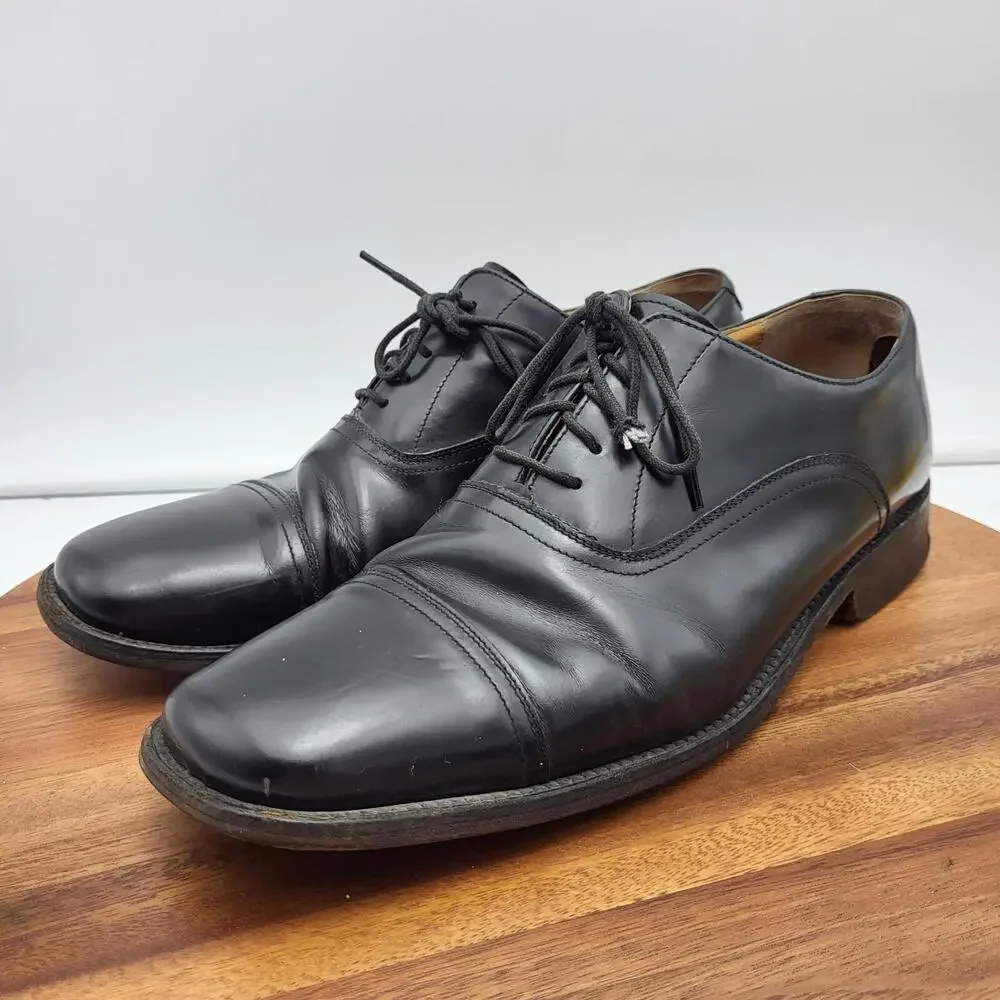 To Boot New York Adam Derrick Oxford Dress Shoes Mens Sz 9.5 Black Leather Italy
